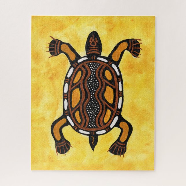 Puzzle Tortue - Peinture artistique inspirée par les Auto (Vertical)