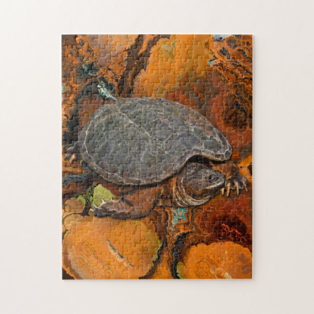 Puzzle Tortue serpentine Terrapin-lover Cadeau (Vertical)