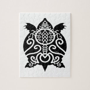 Puzzle Tortue Snapper Silhouette Noire