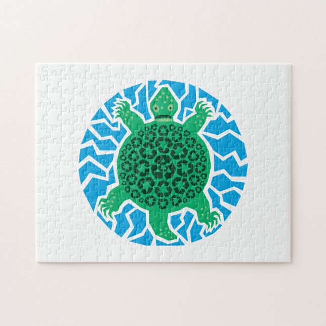 Puzzle Tortues marines, recyclage (Horizontal)