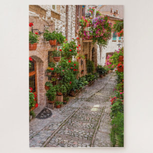 Puzzle Toscane - une rue pavée tranquille