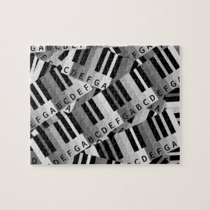 Puzzle Touches de piano noir et blanc