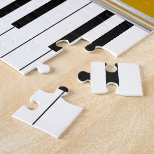 Puzzle Touches de piano personnalisées Quatrefoil noir su