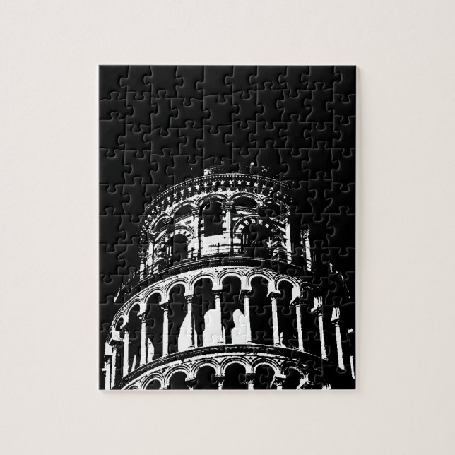Puzzle Tour blanche noire de Pise Italie (Vertical)