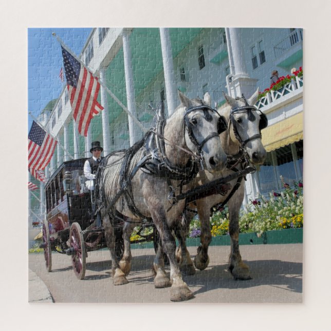 Puzzle Tour de chariot d'île de Mackinac - 20x20 - PC 676 (Vertical)
