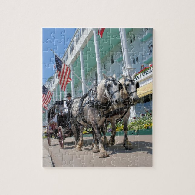 Puzzle Tour de chariot d'île de Mackinac - 8x10 - PC 110 (Vertical)