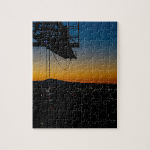 Puzzle Tour de la grue puzzle, lever de soleil, vue sur l