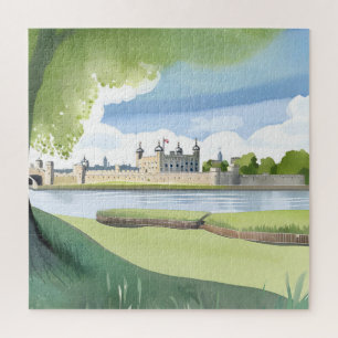 Puzzle Tour de Londres   Paysage aquarelle Royaume-Uni