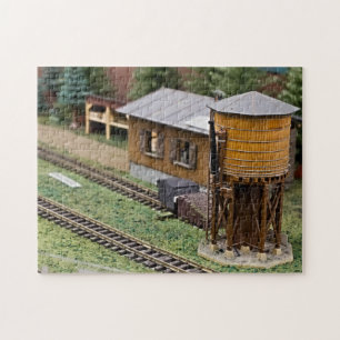 Puzzle Tour d'eau de la plateforme de train miniature