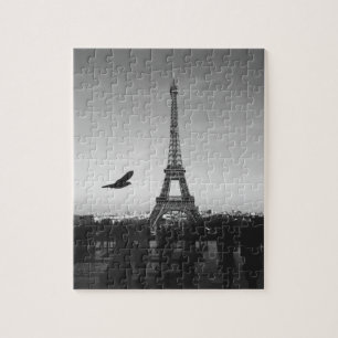 Puzzle Tour Eiffel en noir et blanc