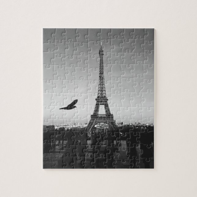 Puzzle Tour Eiffel en noir et blanc (Vertical)
