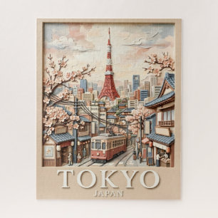 Puzzle Tour Eiffel Japon Paysage Urbain Sakura Voyage Rét