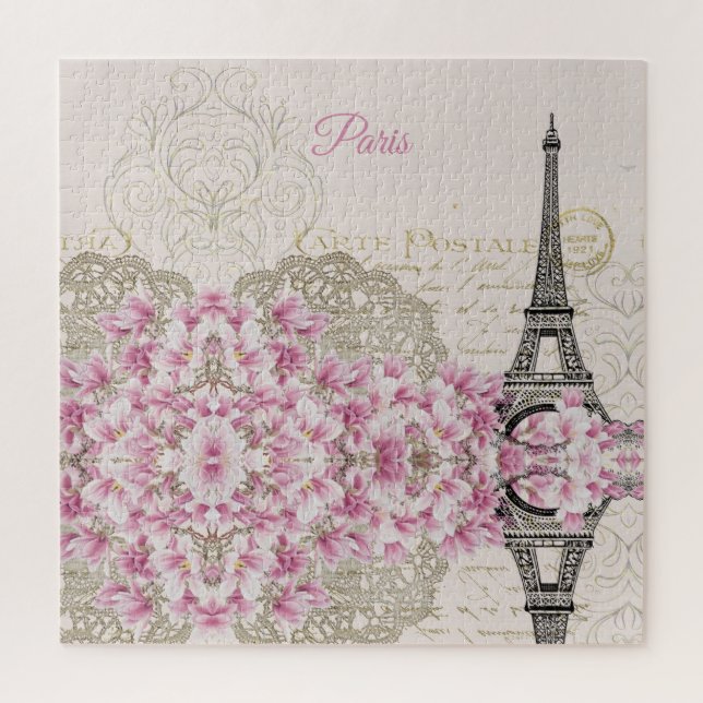 Puzzle Tour Eiffel, Paris Magnolia Rose (Vertical)