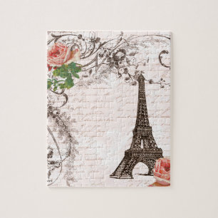 Puzzle Tour Eiffel Rose rouge