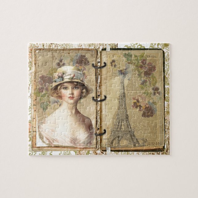 Puzzle Tour Eiffel vintage - Love Paris (Horizontal)