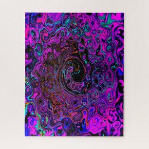 Puzzle Tourbillonnement Liquide Rétro Noir et Magenta