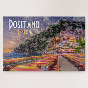 Puzzle Tourisme de Positano Italie pour la typographie r