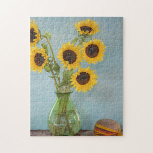 Puzzle Tournesols dans un vase sur une table