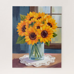Puzzle Tournesols sereins Aquarelle florale jaune