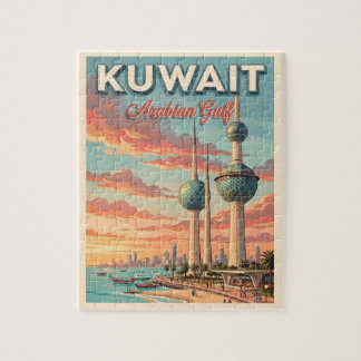 Puzzle Tours de Koweït Golfe Arabique Voyage Vintage