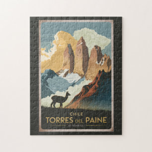 Puzzle Tours del Paine Chili Illustration Art de Voyage