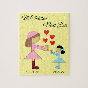 Puzzle Tous les enfants ont besoin d'amour : Jaune clair