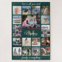 Tout Citation Famille Photo Collage Vert Or Monogr