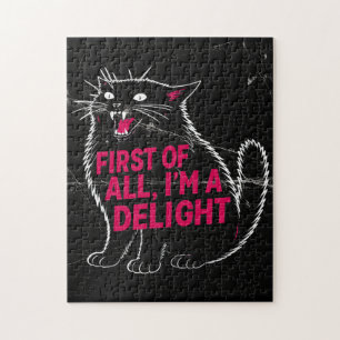 Puzzle Tout D'abord Je Suis Un Délice Chat Noir Rugissant