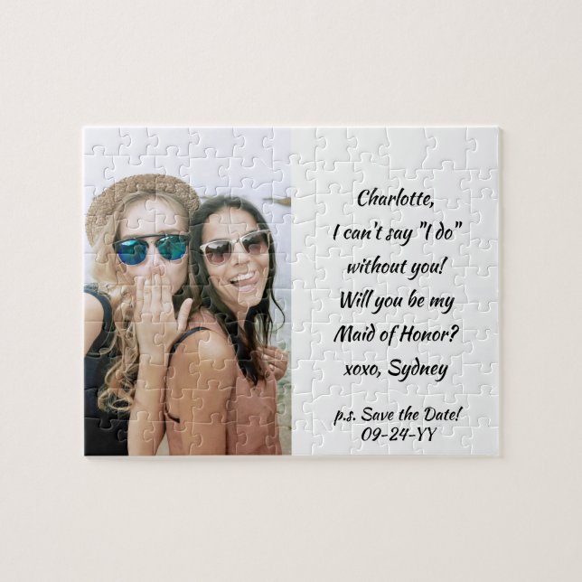 Puzzle Tout texte Bridesmaid / Maid of Honor Proposition  (Horizontal)