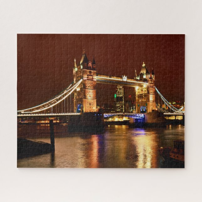 Puzzle Tower Bridge & Londres la nuit, Angleterre (UK) (Horizontal)