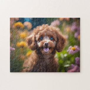 Puzzle Toy Poodle Chiot en Fleurs