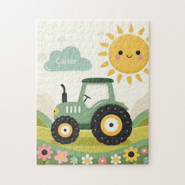 Puzzle Tracteur/exploitation agricole personnalisé (Vertical)