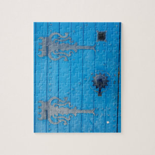 Puzzle Traditional Blue Wooden Door in TunisiaPhotograph