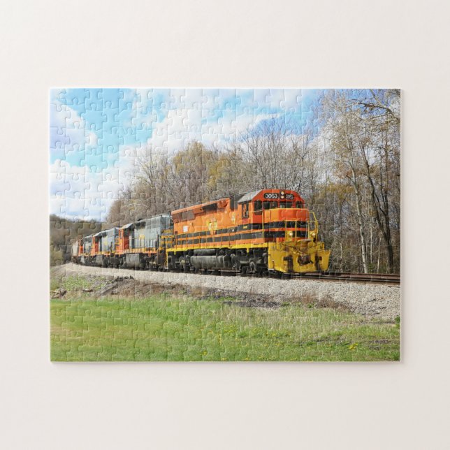 Puzzle Train de printemps en couleur Pittoresque Family a (Horizontal)