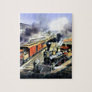 Puzzle Trains américains de machine à vapeur de chemin de
