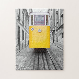 Puzzle Tramway Lisbonne Elevador da Gloria Yellow. Photo