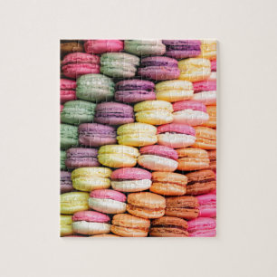 Puzzle Tranche arc-en-ciel de Macaron français empilés