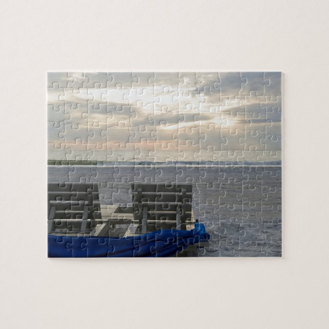 Puzzle Transats sur la plage de St. Pete au coucher du so (Horizontal)