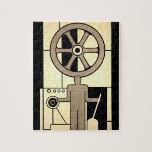 Puzzle Travailleur de roue et de machine d'affaires Art D