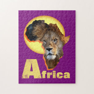 Puzzle Travel Africa Lion Safari Animaux Faune Graphisme