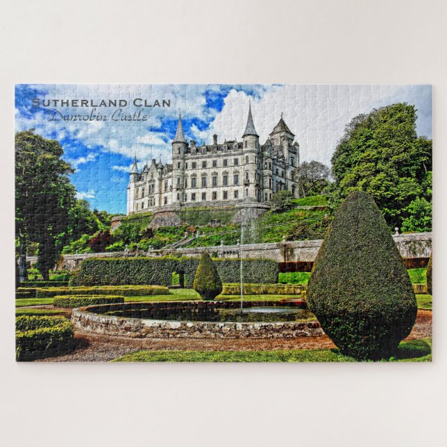 Puzzle Travel Scotland Dunrobin Castle, Sutherland Clan (Horizontal)