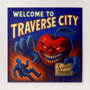 PUZZLE TRAVERSE CITY 20 X 20 POUCE JIGSAW PUZZLE.