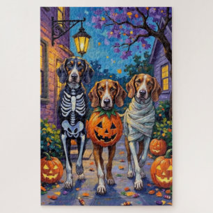 Puzzle Treeing Walker Coonhound en costumes d'Halloween