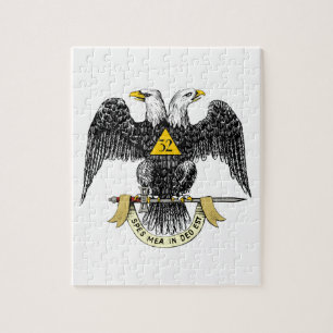 Puzzle trente-deuxième Noir écossais Eagle de rite de deg