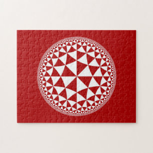 Puzzle Triangle rouge et blanc Rempli Mandala