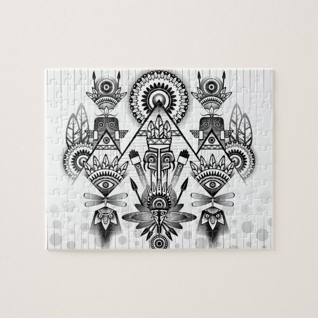Puzzle Tribal autochtone Abstrait (Horizontal)