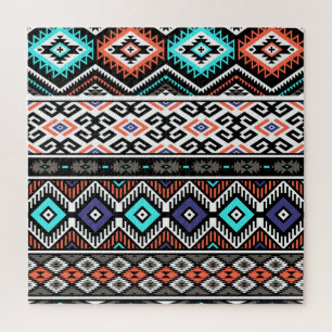 Puzzle Tribal Navajo rétro : Géométrique Sans Seamless.