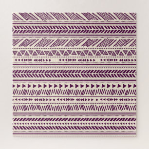 Puzzle Tribale ethnique : motif géométrique transparent.