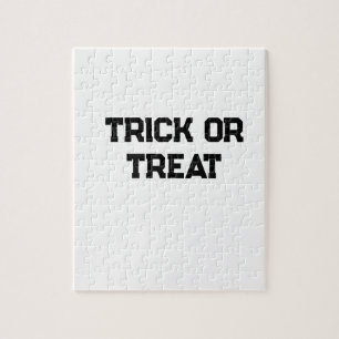 Puzzle Trick ou. Traiter Halloween éffrayant noir simple