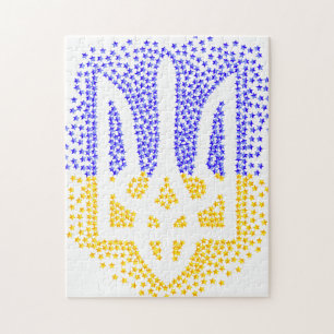Puzzle Trident heraldique ukrainien tryzub étoiles disper